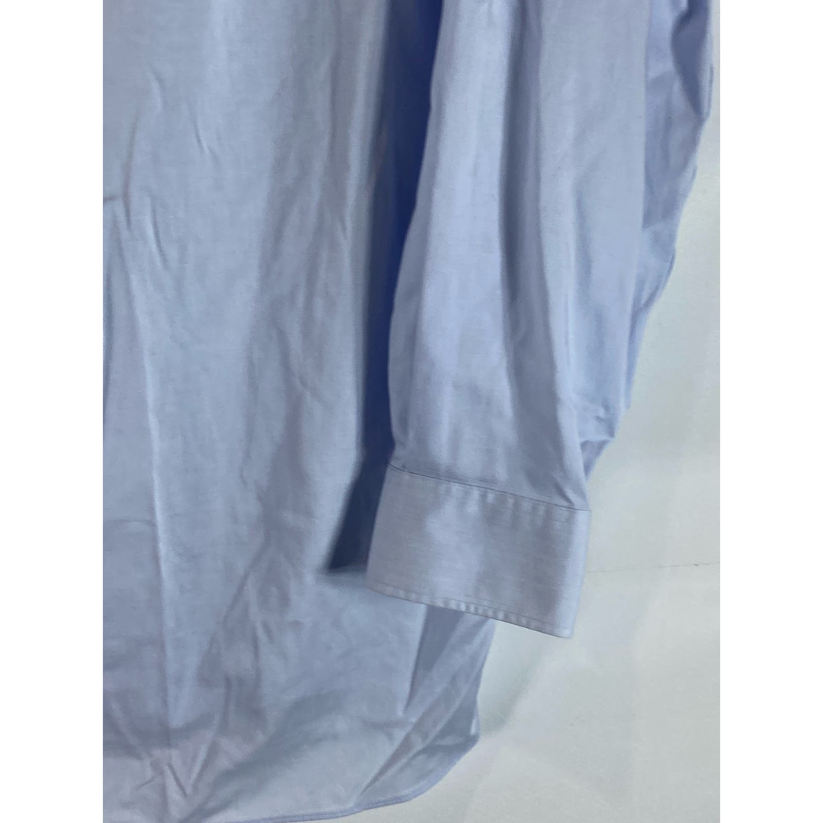 TOMMY HILFIGER Men's Light Blue TH Flex Supima Regular-Fit Stretch Shirt SZ 16