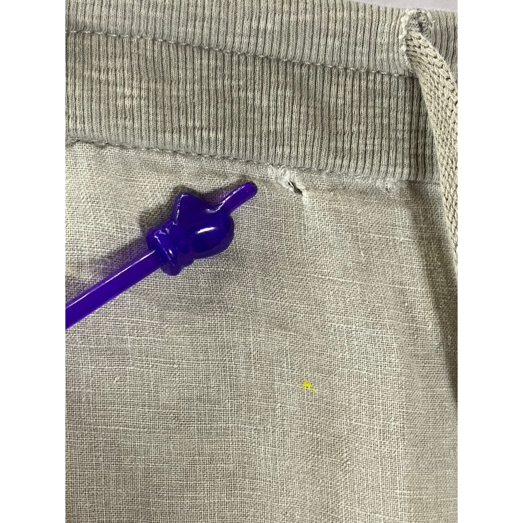 JAMES PERSE Standard Women's Light Gray Lightweight Linen Straight-Leg Pant SZ 1