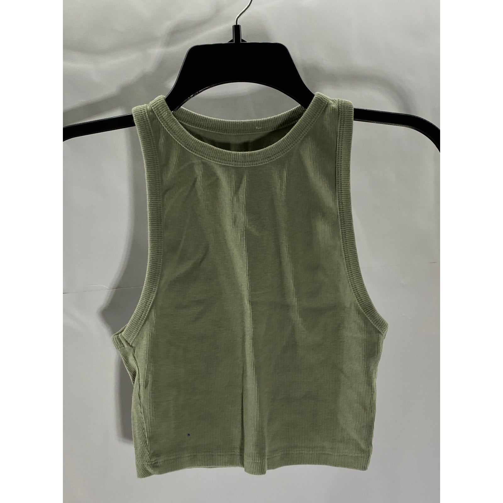 UNBRANDED Women's Gray Sleeveless Ribbed Cropped Tank Top SZ S