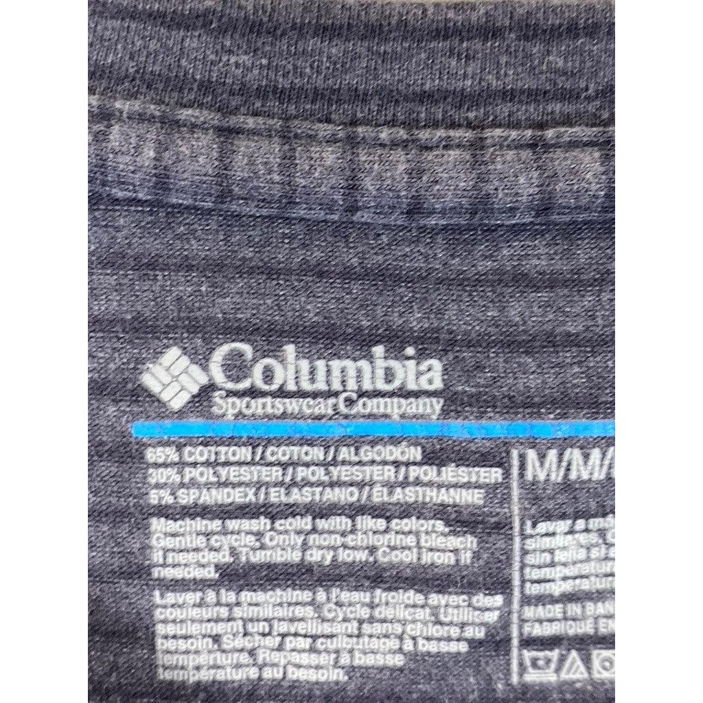 COLUMBIA Sportswear Men's Gray Striped Crewneck Short Sleeve T-Shirt SZ M