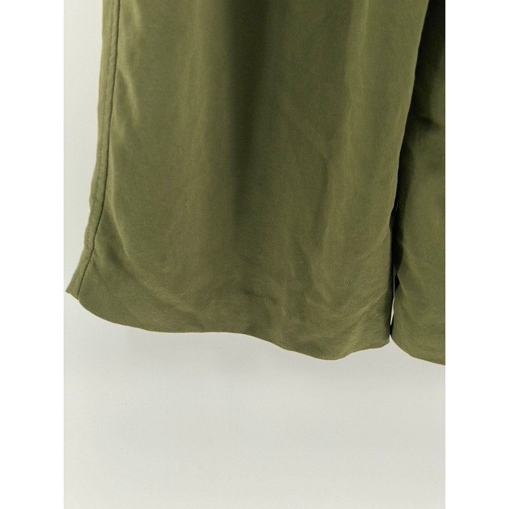 MADEWELL Women's Kale Green Pull-On Drapey Wide-Leg Huston Pants SZ XS