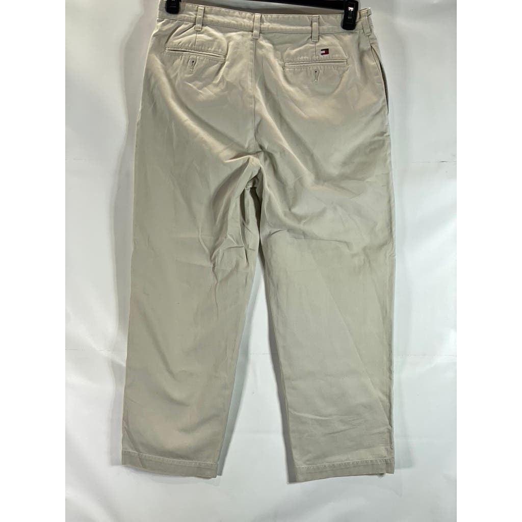 TOMMY HILFIGER Men's Tan Vintage Modern-Fit Flat Front Dress Pants SZ 36X30