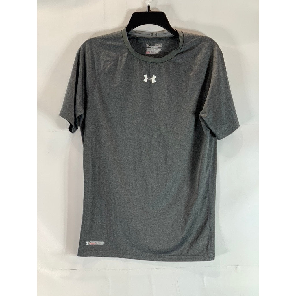 UNDER ARMOUR Men's Gray Crewneck Heatgear Compression Short Sleeve T-Shirt SZ XL