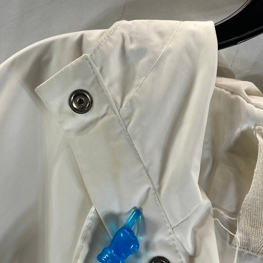 CANTAO Women's Cream/Black Snap Button Lightweight Windbreaker Jacket SZ S