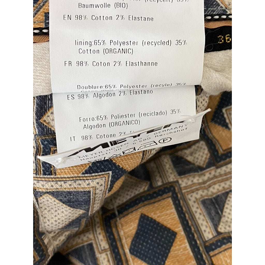 MEYER Men's Beige Pinstripe Modern-Fit B-Palma Chino Shorts SZ 32