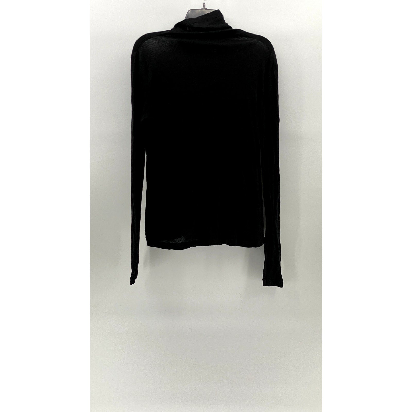 UNBRANDED Women's Black Sheer Long Sleeve Turtleneck Top SZ S