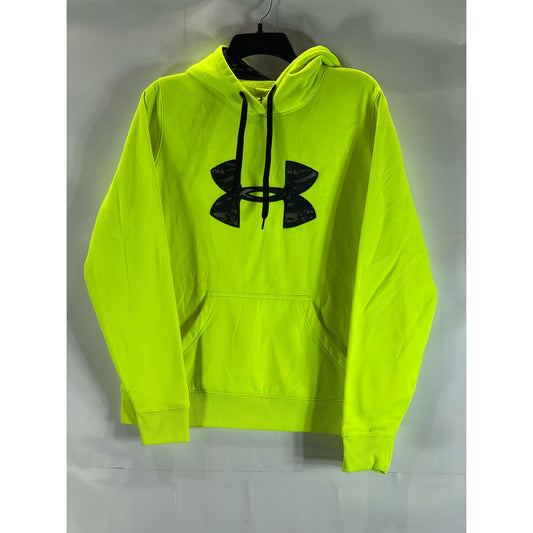 UNDER ARMOUR Women's Neon Lime Green UA Storm Semi-Fitted Pullover Hoodie SZ M