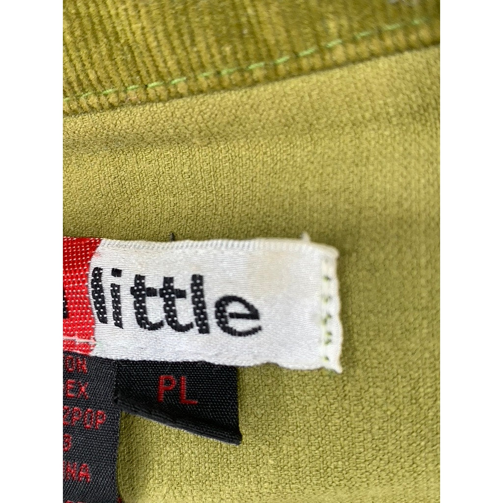 LIVE A LITTLE Women's Vintage Green Olive Corduroy Shirt Button Jacket SZ PL