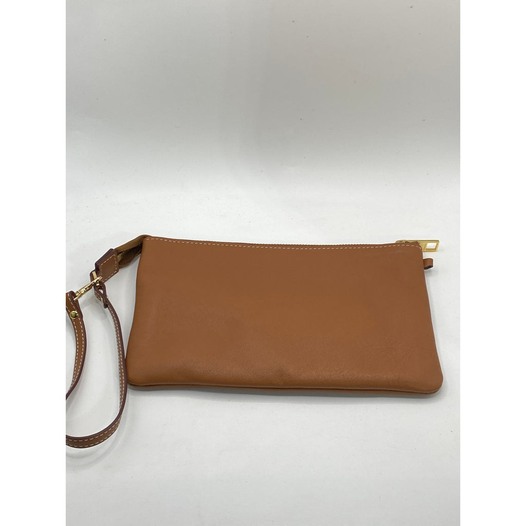 BERACAMY Women's Brown Leather Square Wrist Wallet