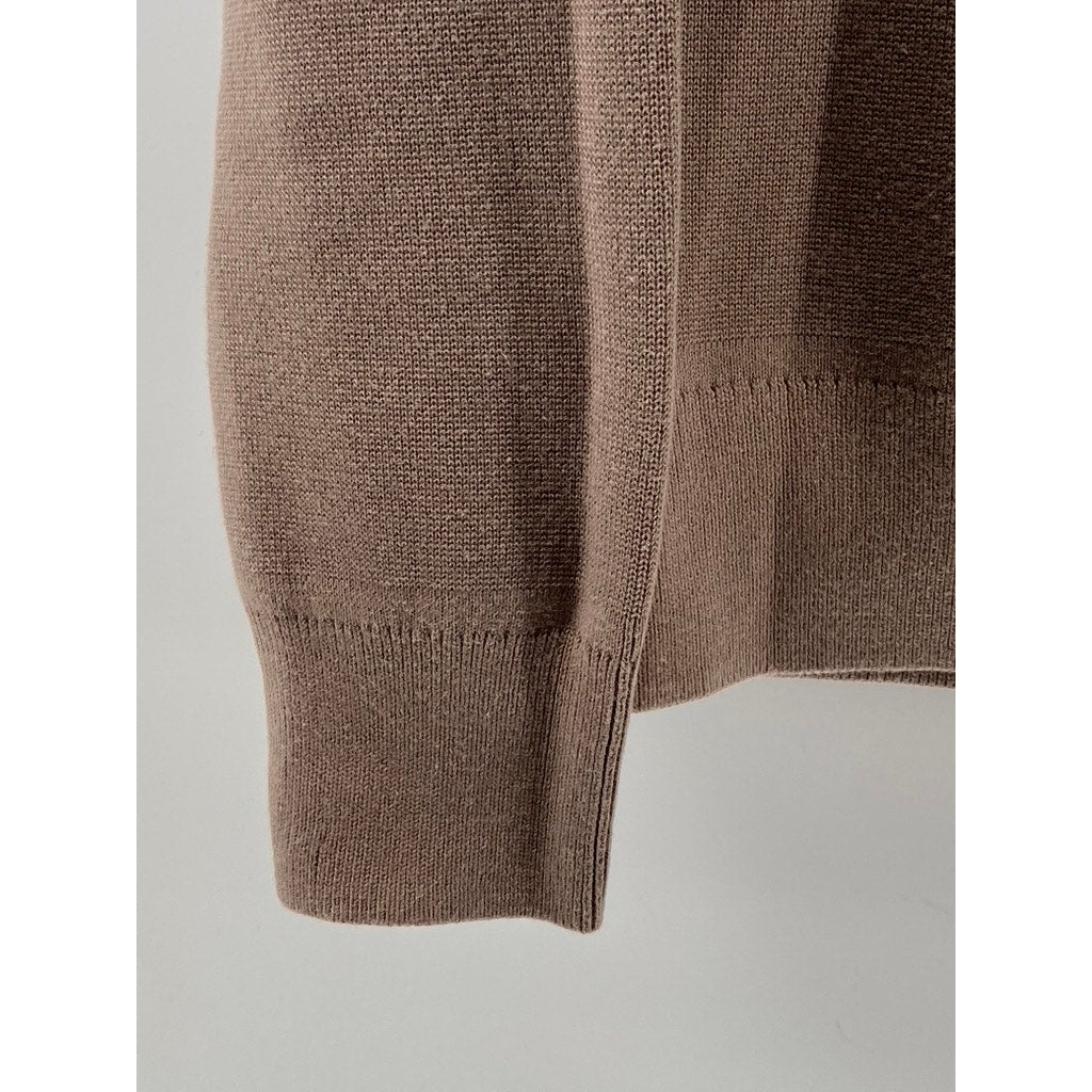 UNIQLO Men's Light Brown Crewneck Long Sleeve Pullover Knit Sweater SZ XS