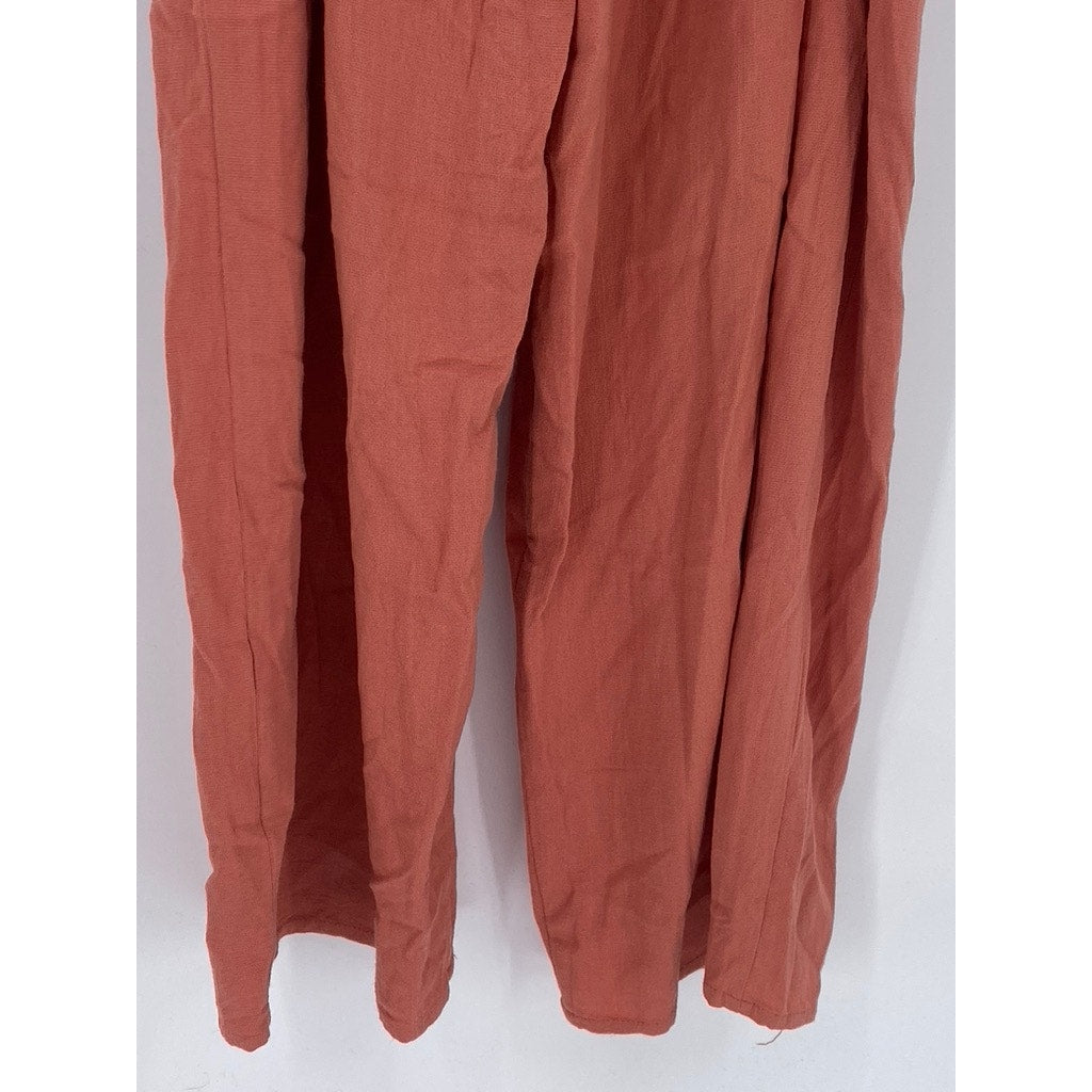 ROKOKO Women’s Dusty Rose Keyhole V-Neck Spaghetti Strap Jumpsuit SZ M