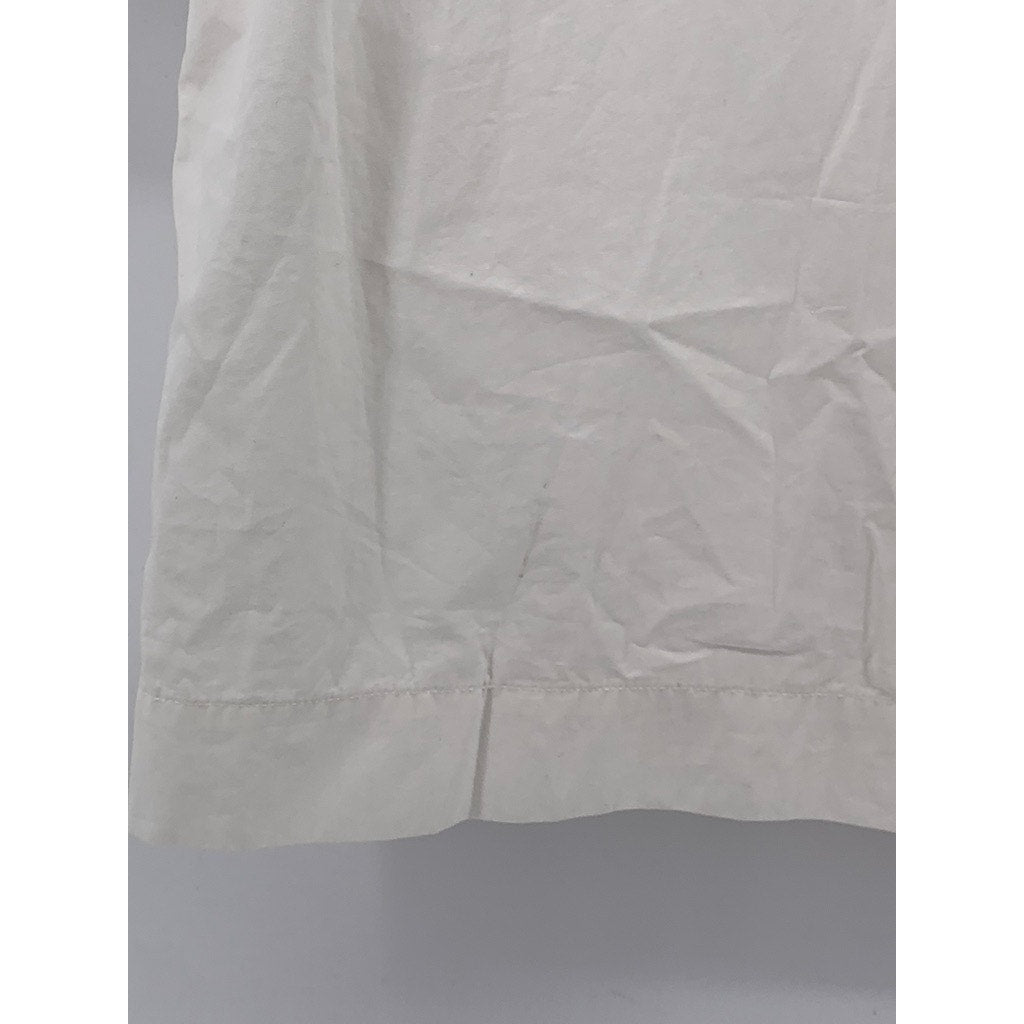 MUJI Men's White Boxy Button-Up Short Sleeve Camp Collar Shirt SZ 2XS/XS