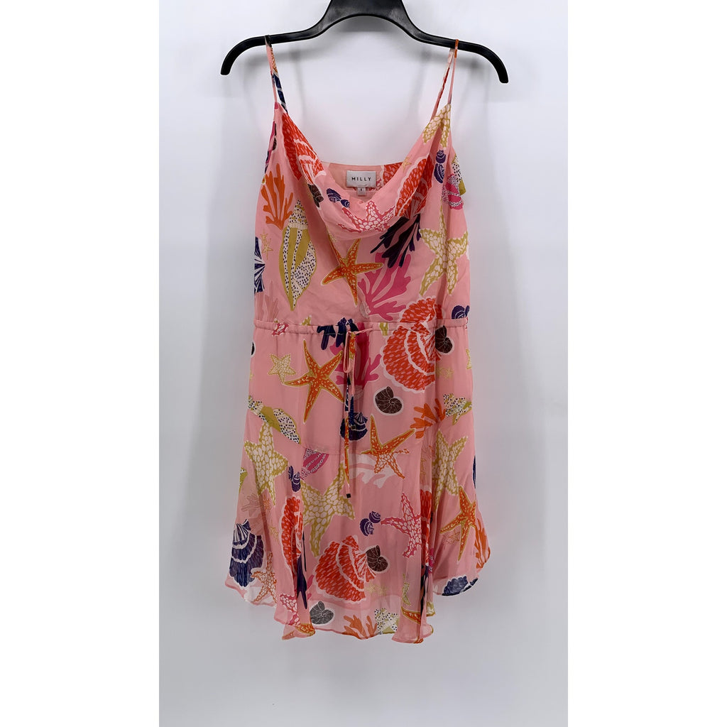 MILLY Women's Pink Eva Seashell Print Mini Dress SZ 8