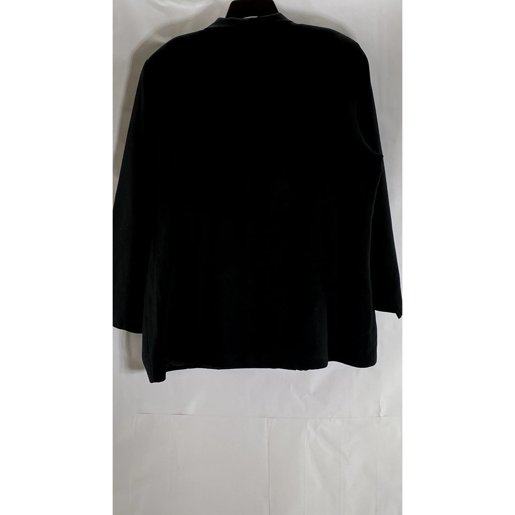 DANNY & NICOLE New York Women's Black Solid Three-Button Notch Lapel Blazer SZ L