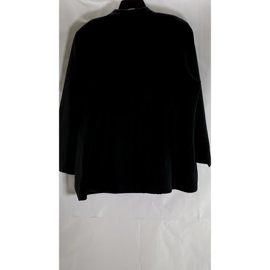 DANNY & NICOLE New York Women's Black Solid Three-Button Notch Lapel Blazer SZ L