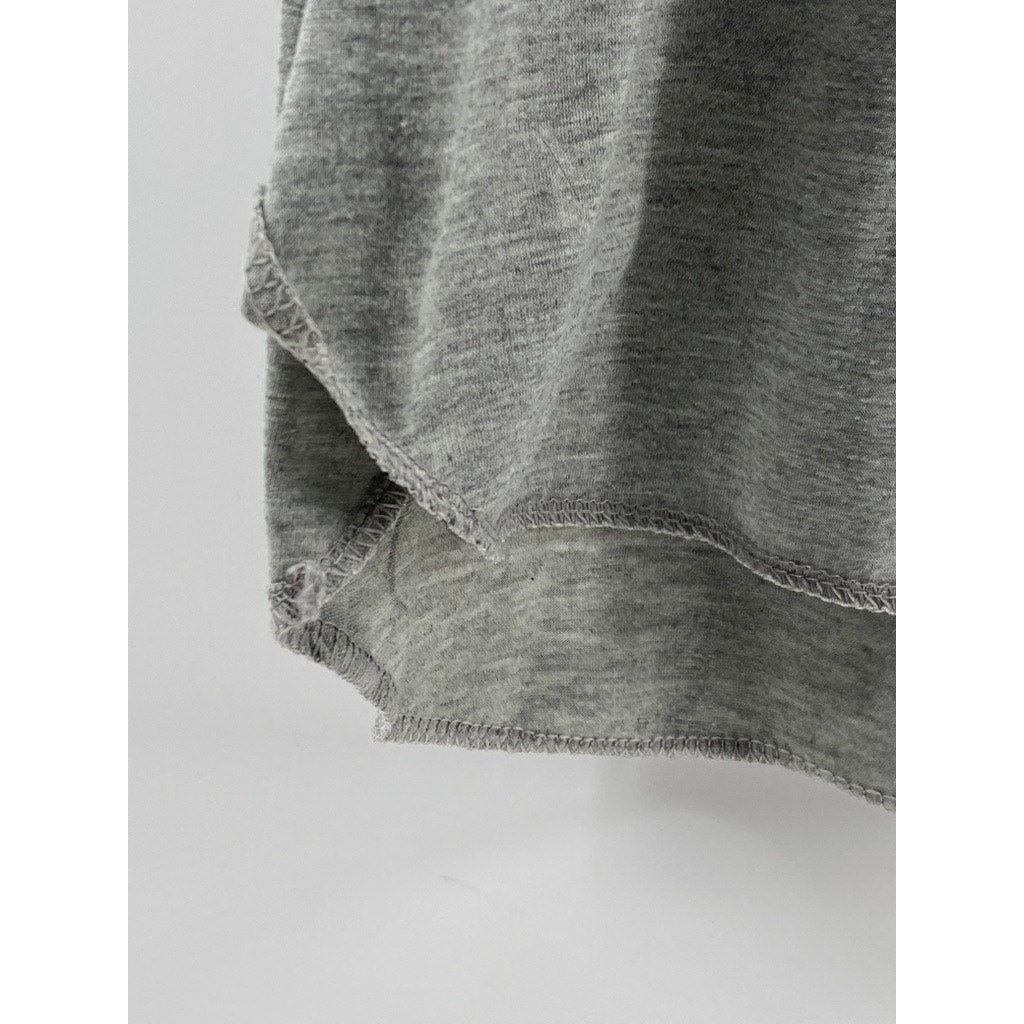 UNBRANDED Women's Light Gray Scoop-Neck Bicycle Print Loose-Fit Tank Top SZ S