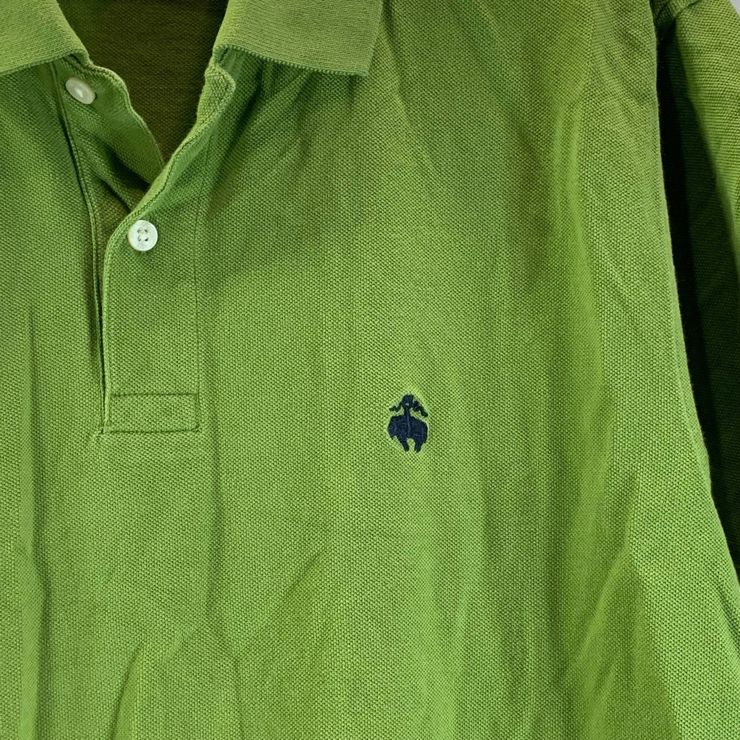 BROOKS BROTHERS 346 Men's Green Cotton Original-Fit Short Sleeve Polo Shirt SZ M