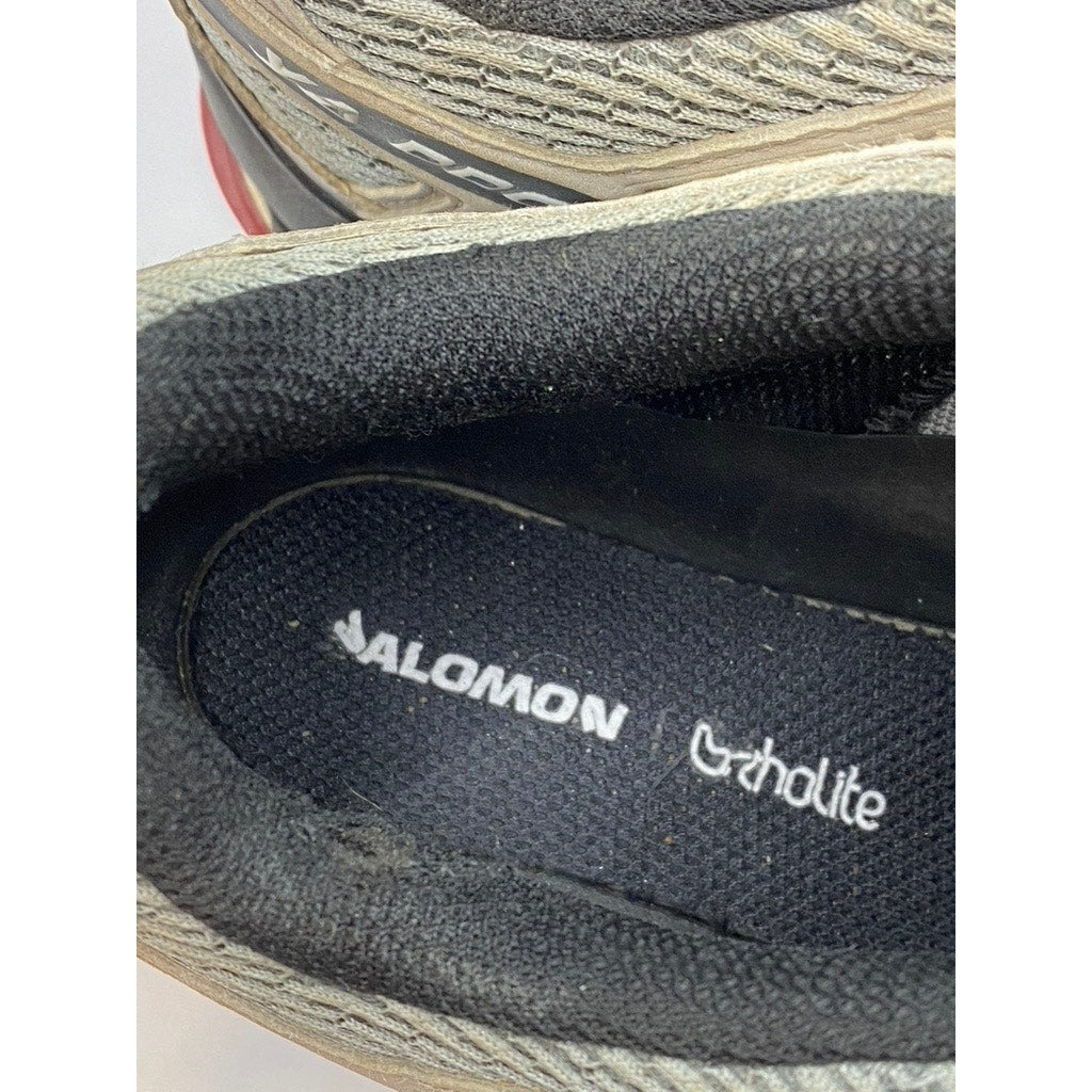 SALOMON Men's Beige-Black Mesh Ortholite Lace-Up Hiking Sneaker SZ 10.5