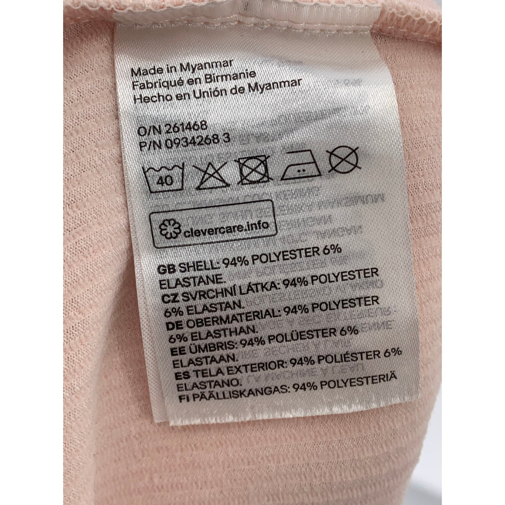 DIVIDED By H&M Women's Light Pink Ribbed Straight-Neck Cropped Tank Top SZ S