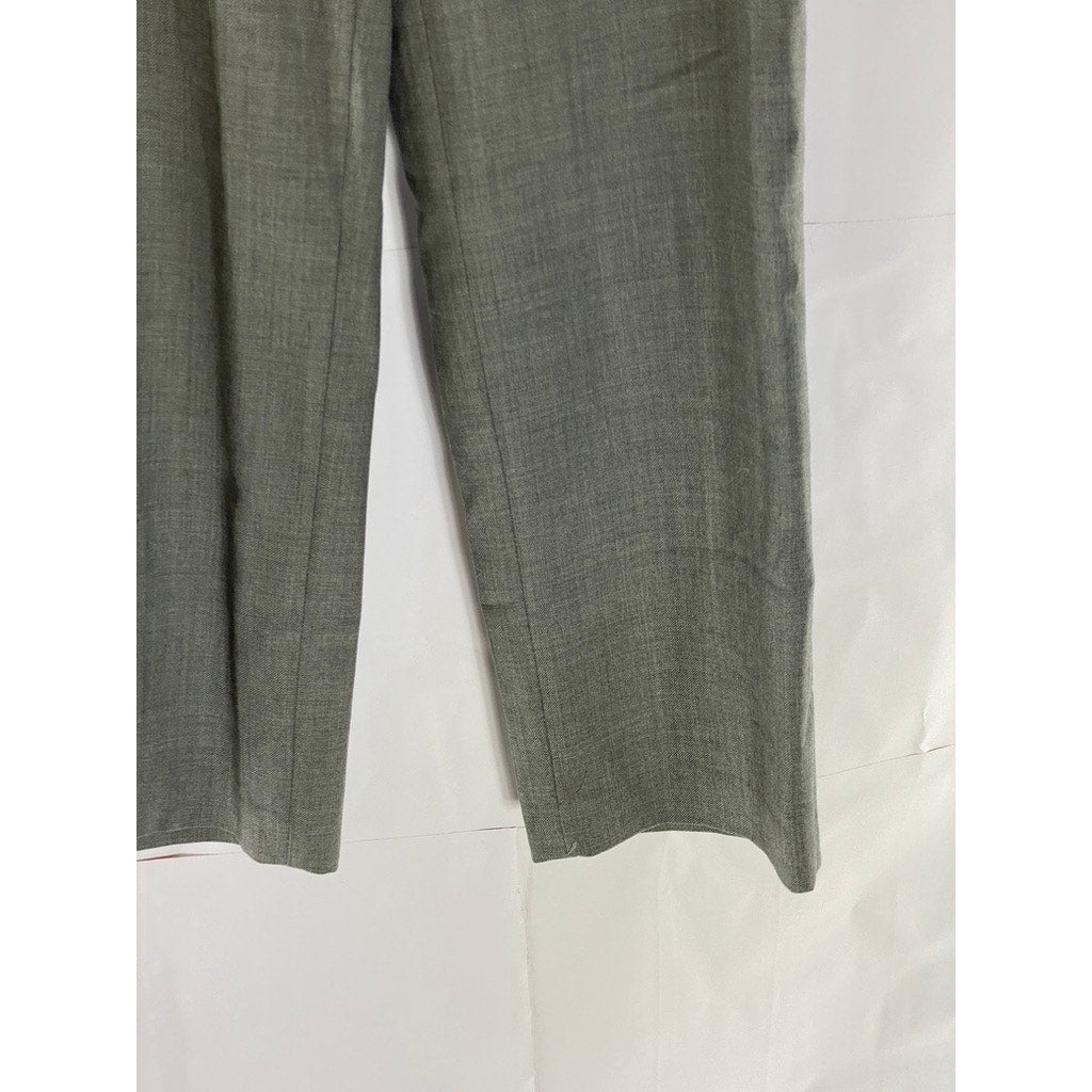 PETITE SOPHISTICATES Women's Gray Merino Wool Straight-Leg Dress Pant SZ 2