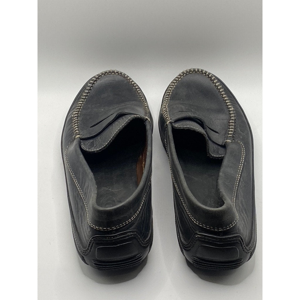 TOD'S Men's Black Vibram Leather Slip-On Loafers SZ 9.5