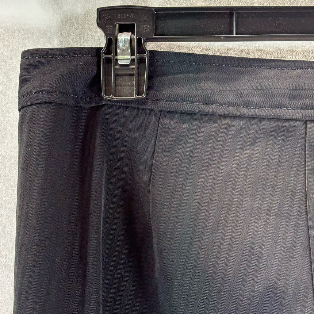 TRINA TURK Women's Black Pinstripe Cuffed Wide-Leg Pants SZ 4