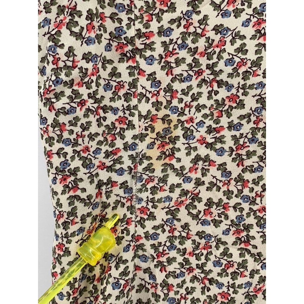 PEPE JEANS LONDON Women's Vintage Beige Floral Print V-Neck Wrap Mini Dress SZ S