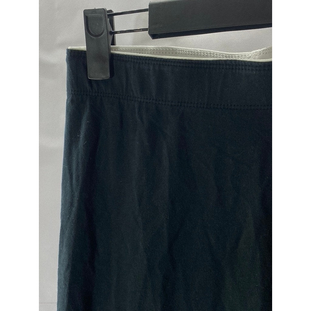 NIKE Women’s Black Solid Elastic Waist Pull-On Leg Logo Athletic Leggings SZ L