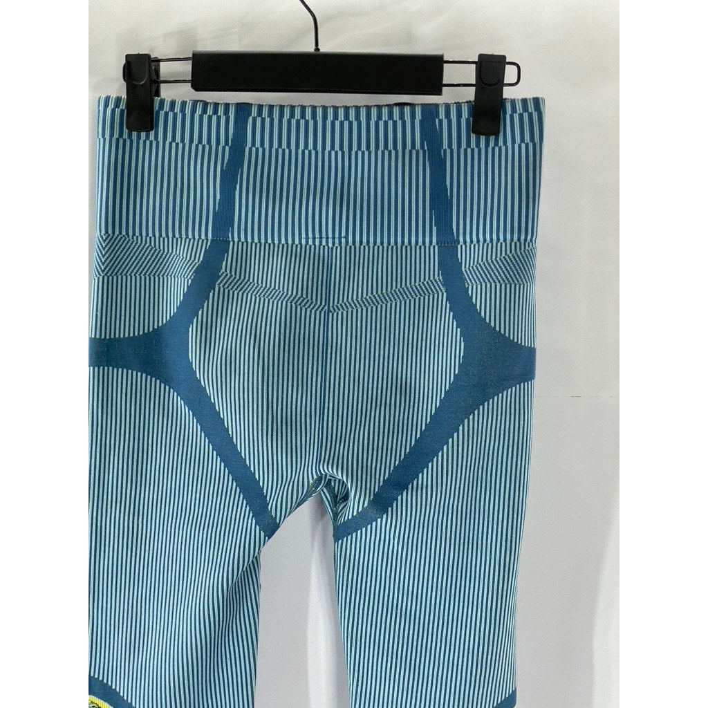 FABLETICS Women's Slate Blue Perforated Seamless Stretch Pull-On Leggings SZ XS