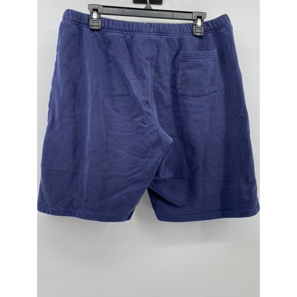 ADIDAS Men's Navy Blue Vintage Pull-On Casual Sweat Shorts SZ L