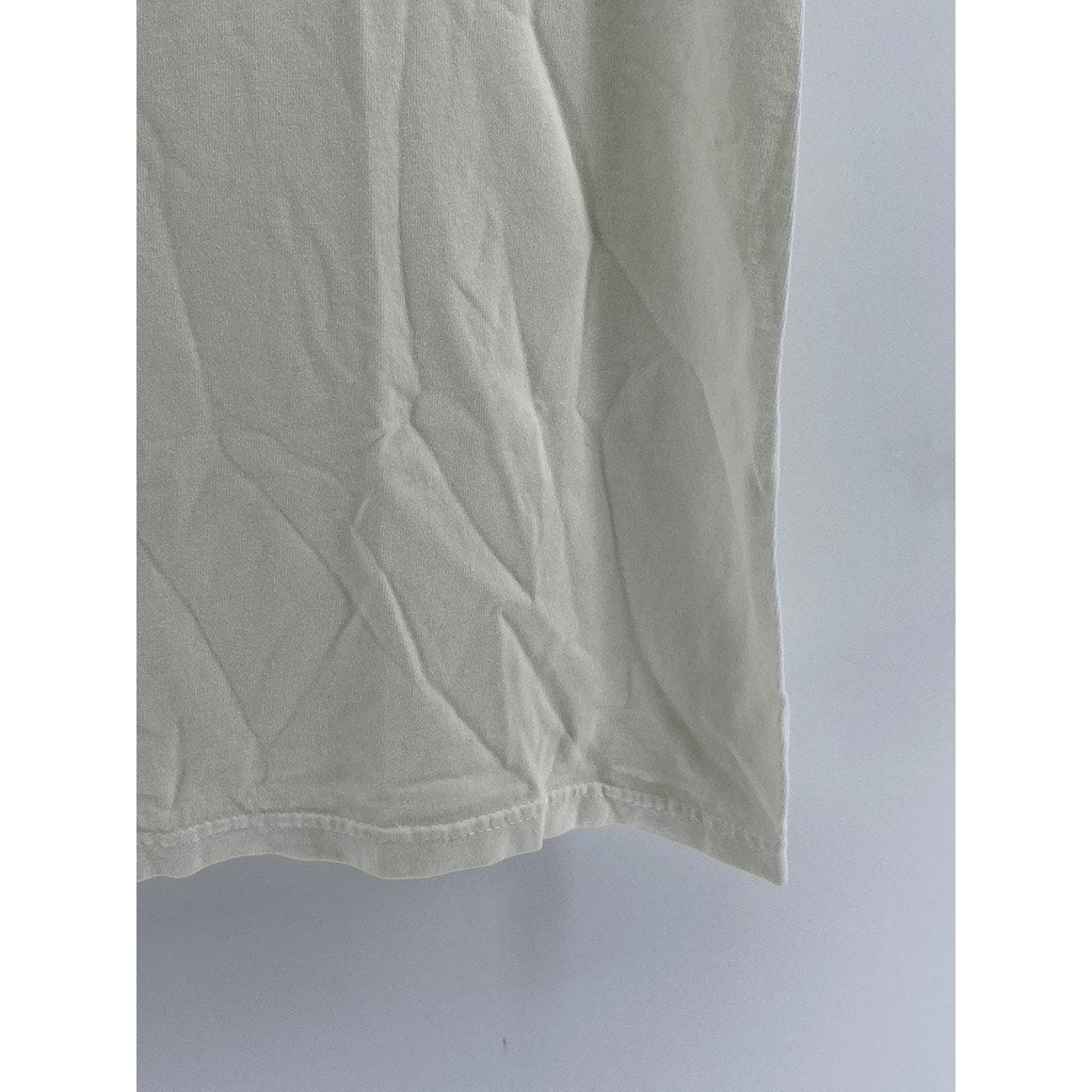 HANES Men's Off-White Newport Lighthouse Short Sleeve T-Shirt SZ M