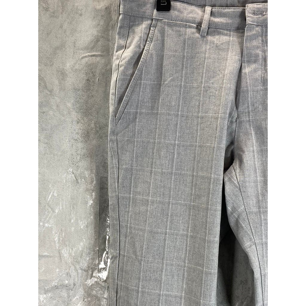 ZARA Men's Light Grey Plaid Slim-Fit Flat Front Dress Pants SZ 31