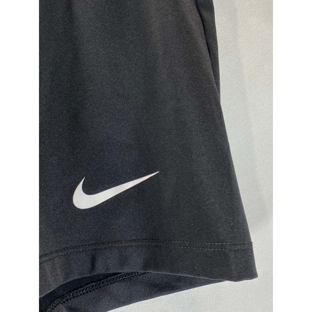 NIKE Women's Black Swoosh-Logo Team Boy Pull-On Running Shorts SZ S
