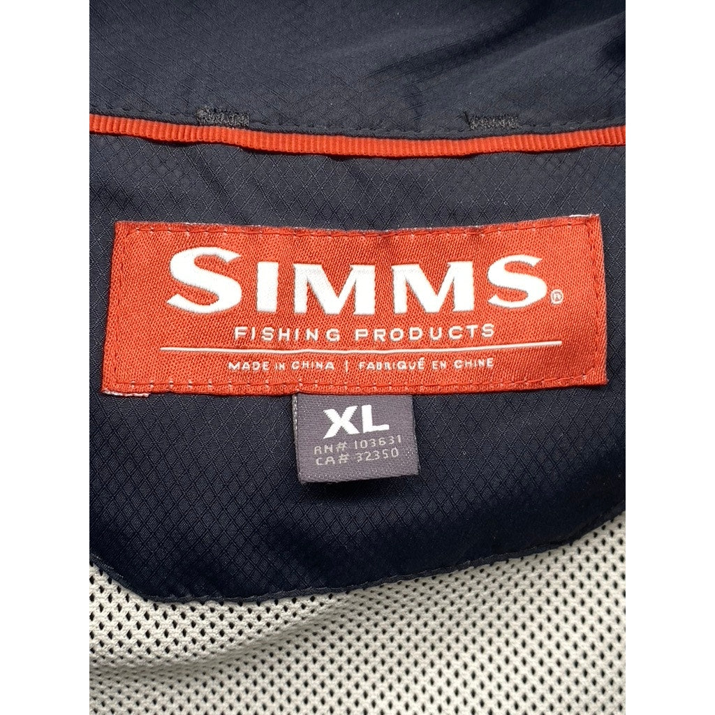 SIMMS FISHING Men's Navy Blue Button-Up Regular-Fit Short Sleeve Shirt SZ XL