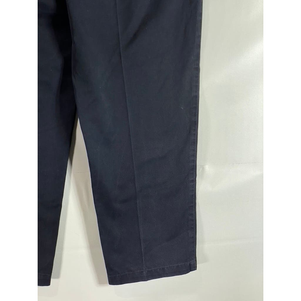 ORVIS Men's Navy Cotton Ultimate Khaki Trim-Fit Plain Front Pants SZ 35