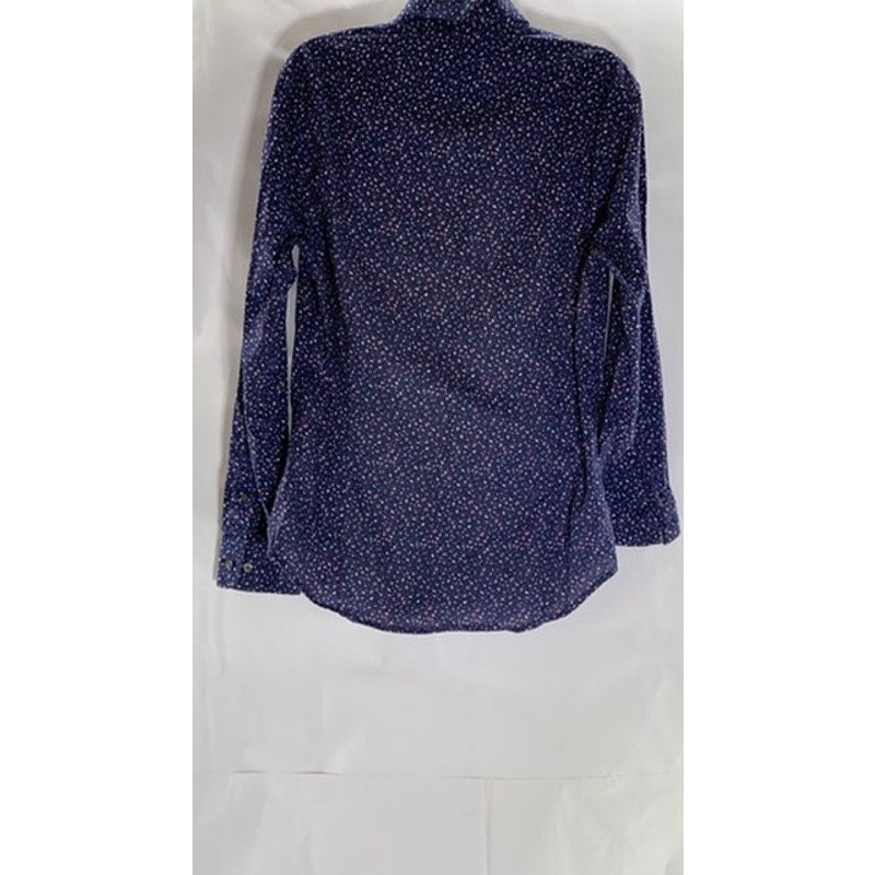 BANANA REPUBLIC Men's Blue Daisy Floral Soft Wash Slim-Fit Button-Up Shirt SZ M