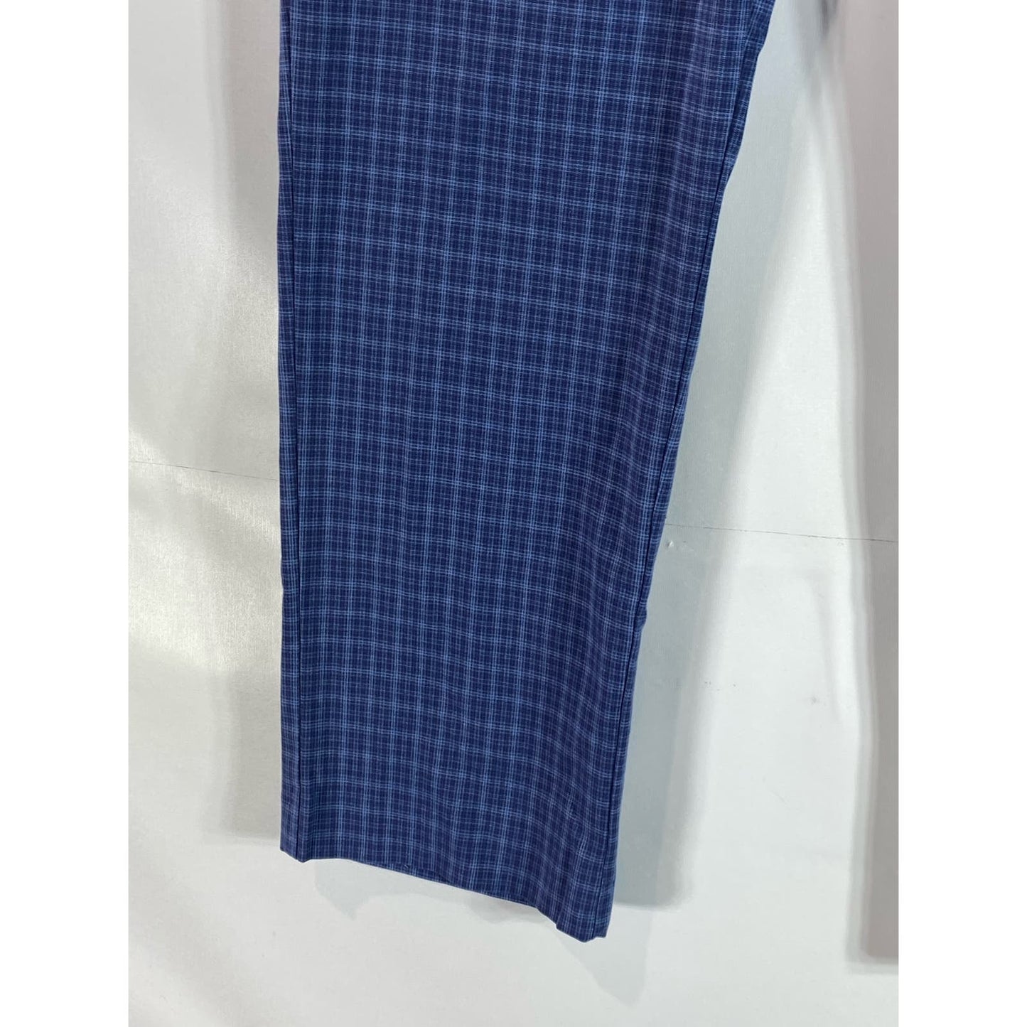 TOMMY HILFIGER Men's Blue Mini Check Modern-Fit Flat Front Dress Pant SZ 36X30