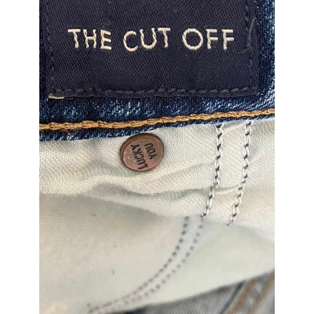 LUCKY BRAND Women's Light Blue Denim The Cut-Off Mid-Rise Shorts SZ 12/31