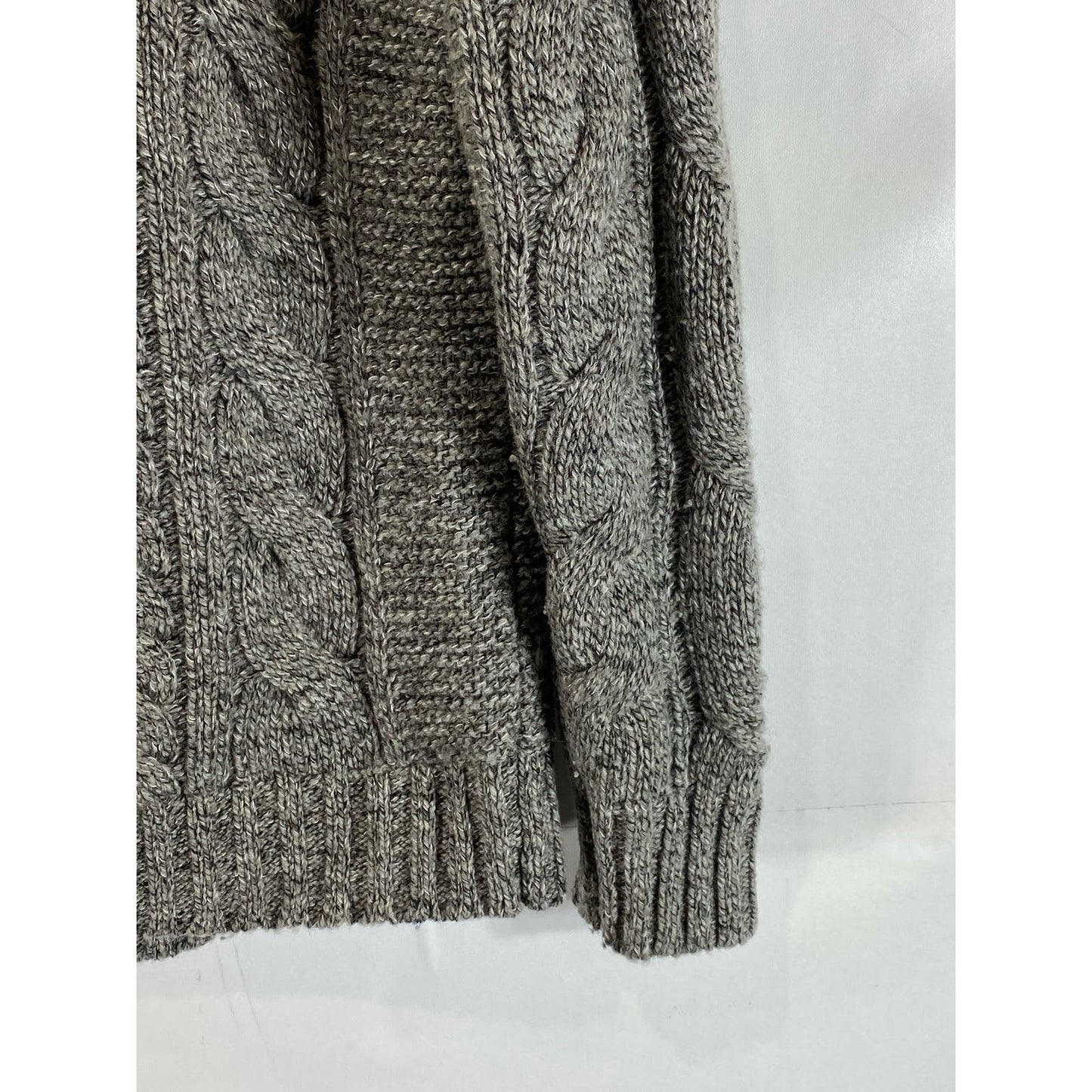 BANANA REPUBLIC Men's Gray Mock-Neck Cable Grown Knit Pullover Sweater SZ M