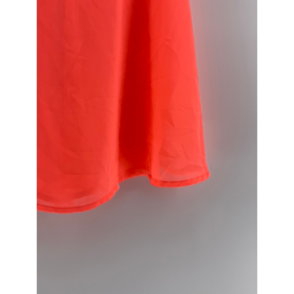 RUE 21 Women's Orange Sheer Cross-Back Bow Sheer Tank Top SZ L