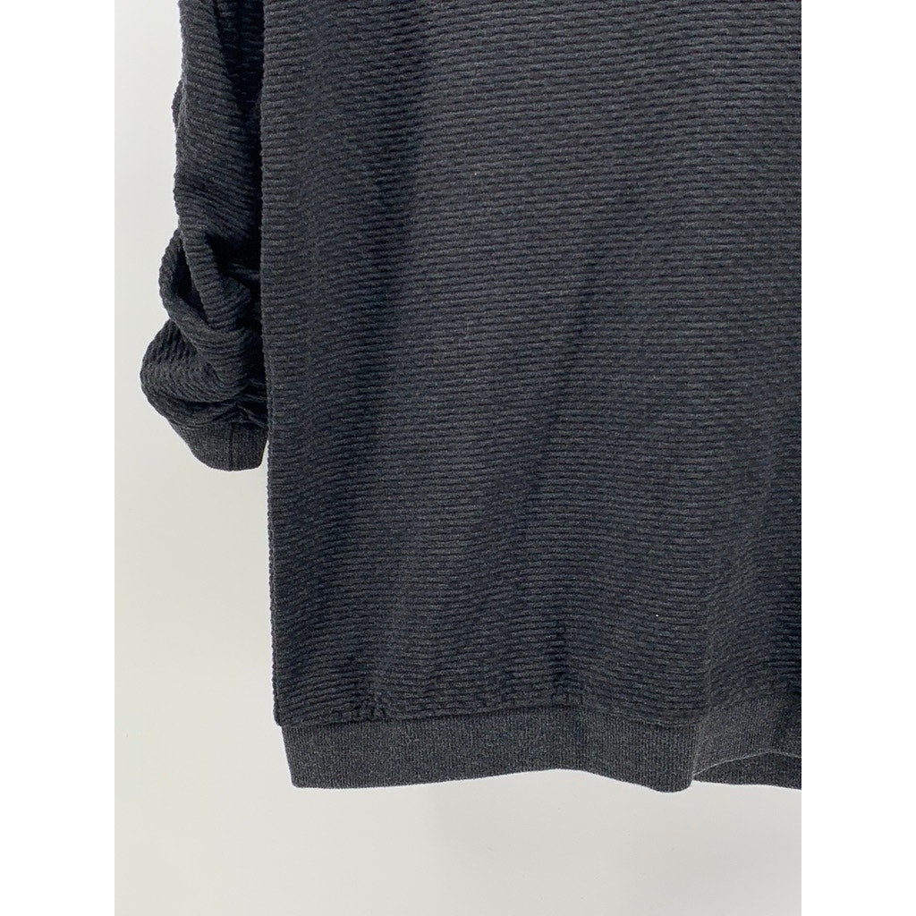 DENIM TOM TAILOR Women's Black Textured Crewneck Top SZ L