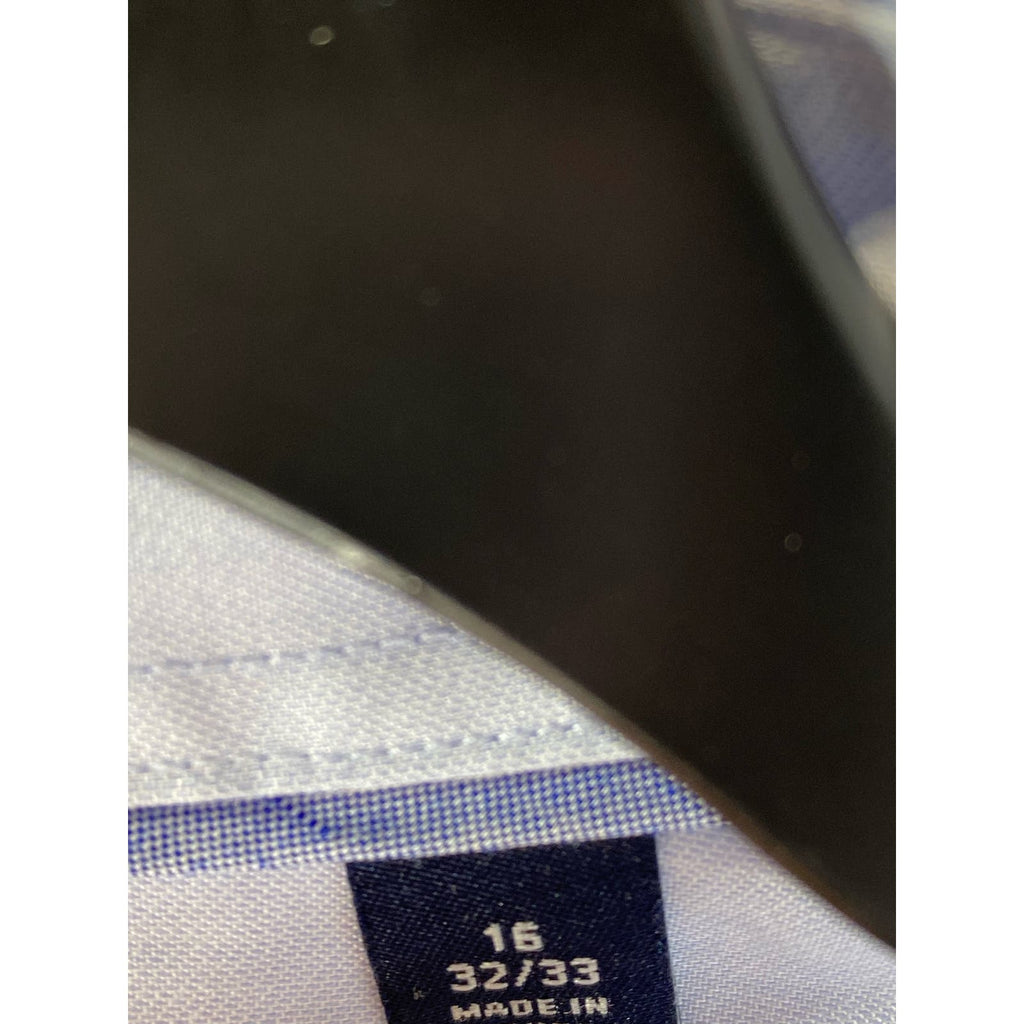 TOMMY HILFIGER Men's Light Blue TH Flex Supima Regular-Fit Stretch Shirt SZ 16