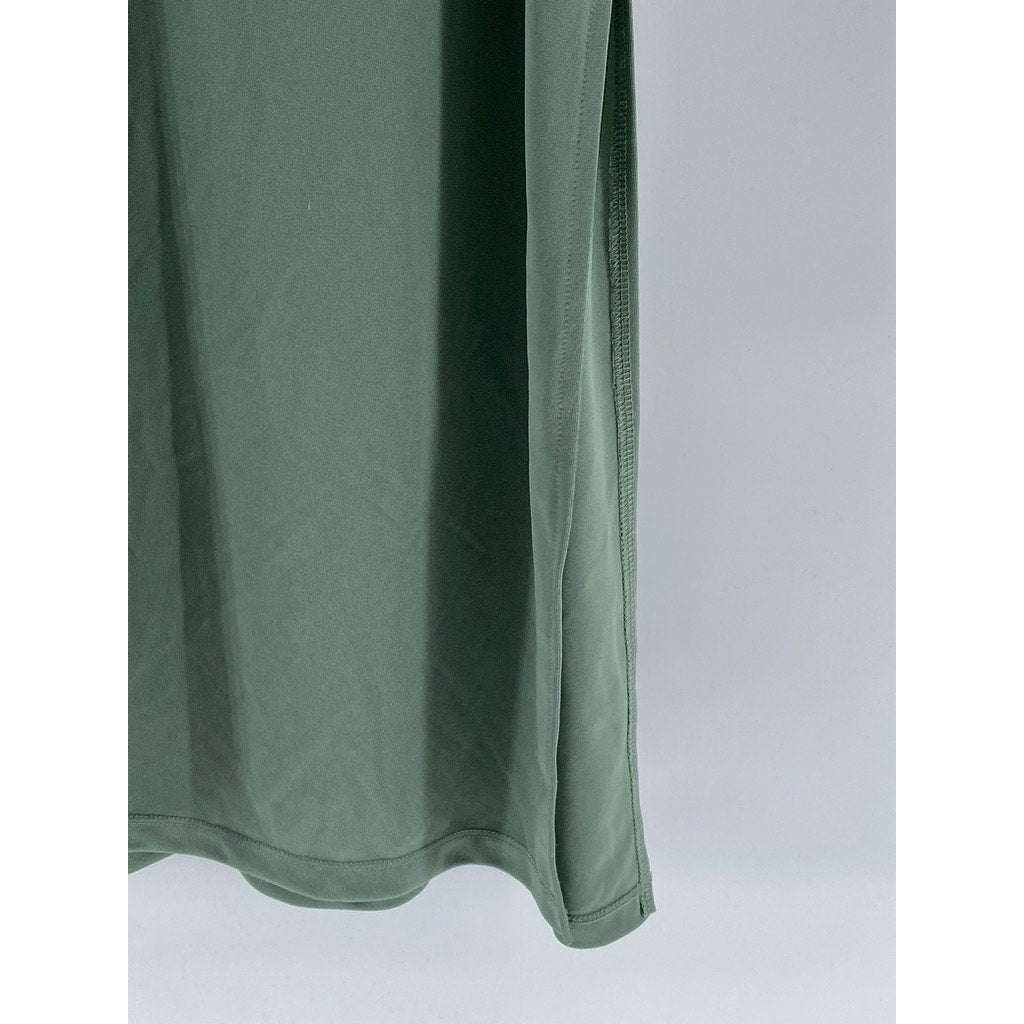 H&M Women's Sage Green Cowl-Neck Spaghetti Strap Midi Slip Dress SZ L