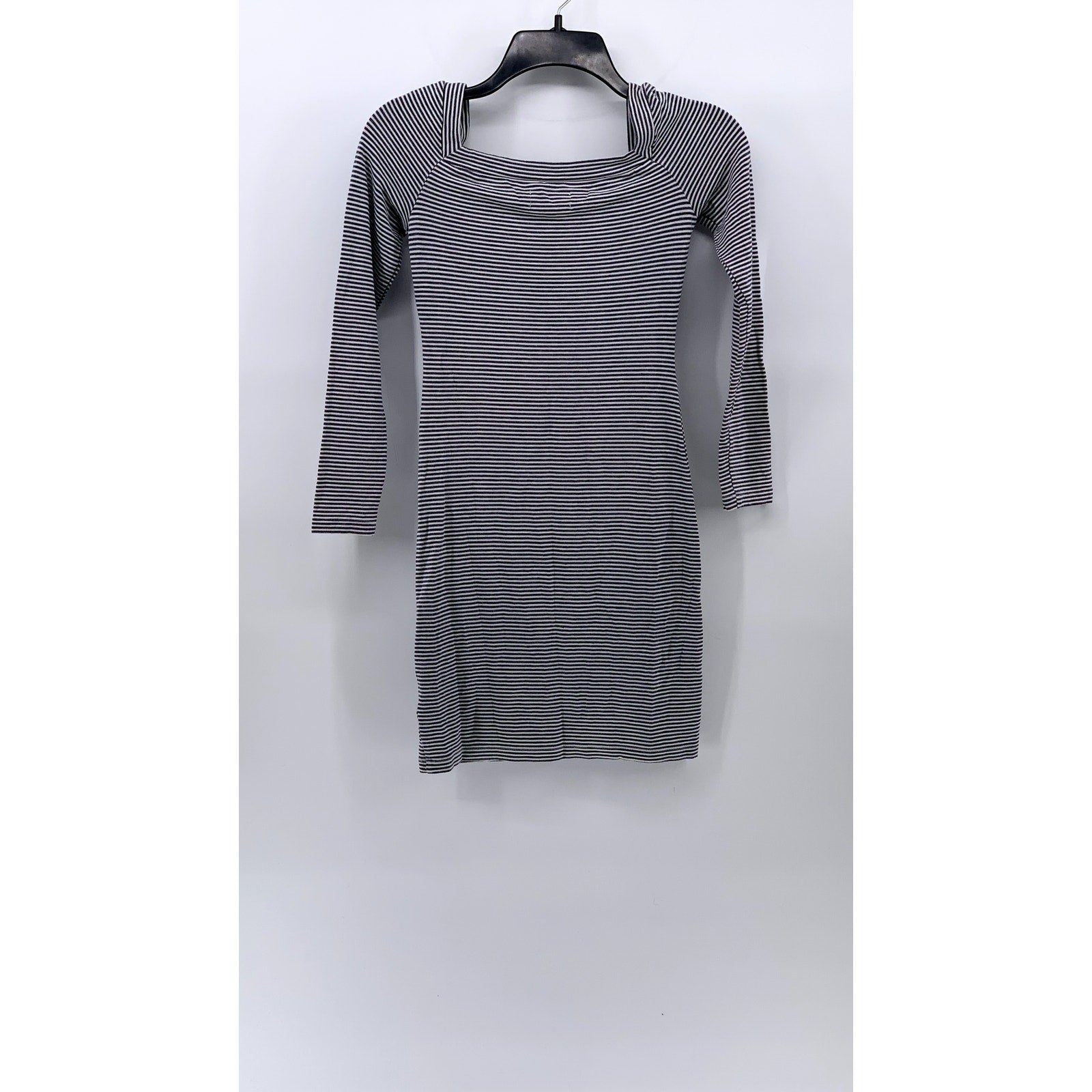 URBAN OUTFITTERS Women's Blue-White Striped Straight-Neck Bodycon Dress SZ XS