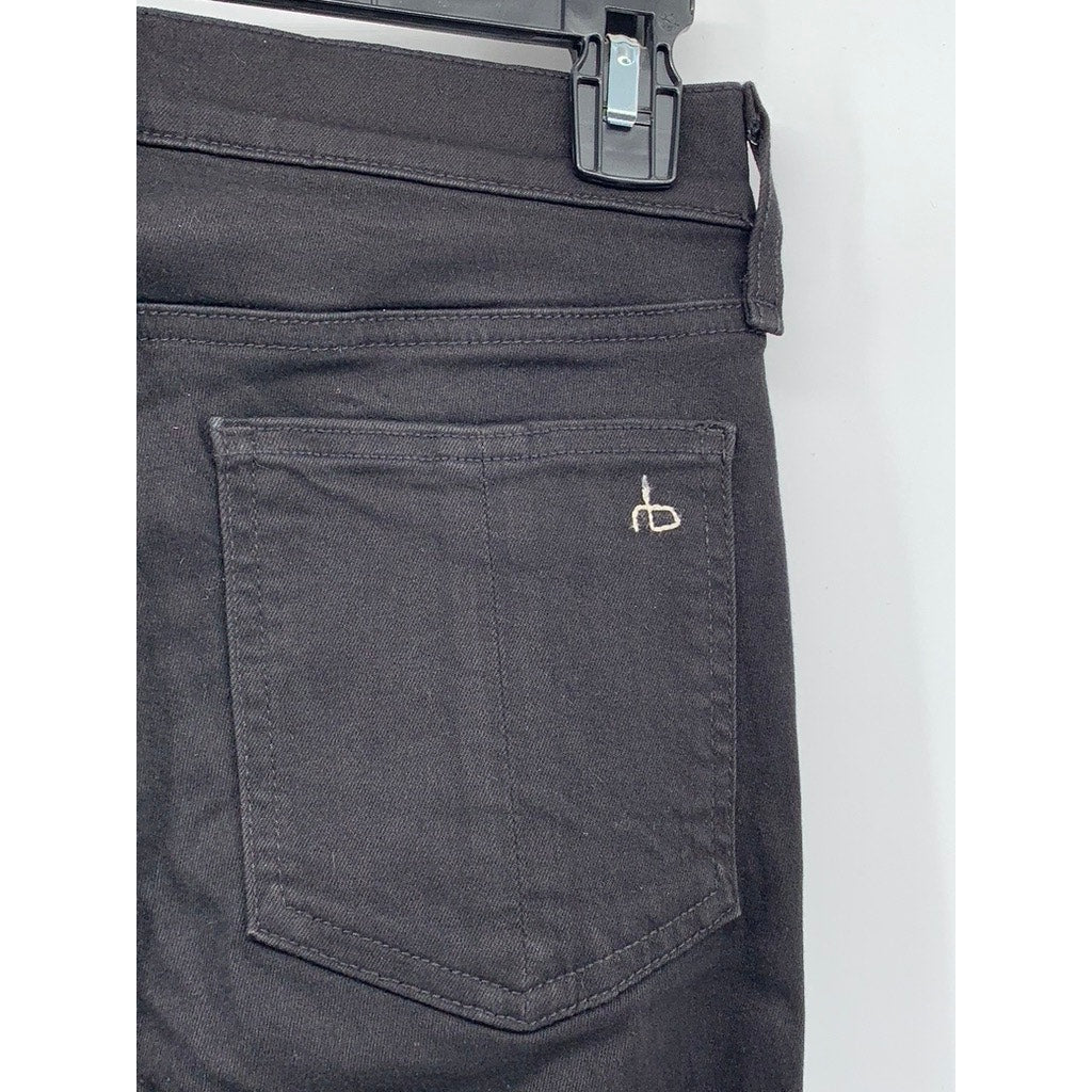 RAG & BONE/JEAN Women's Black-White Double-Stripe Slim-Leg High-Rise Jeans SZ 26