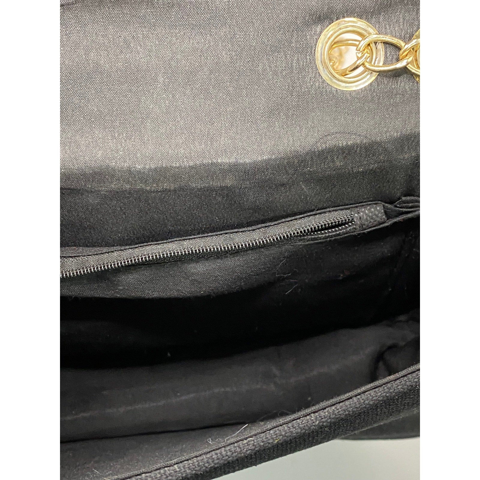 UNBRANDED Women's Black-Multi Dahlia Embroidered Flap Chain-Strap Bag