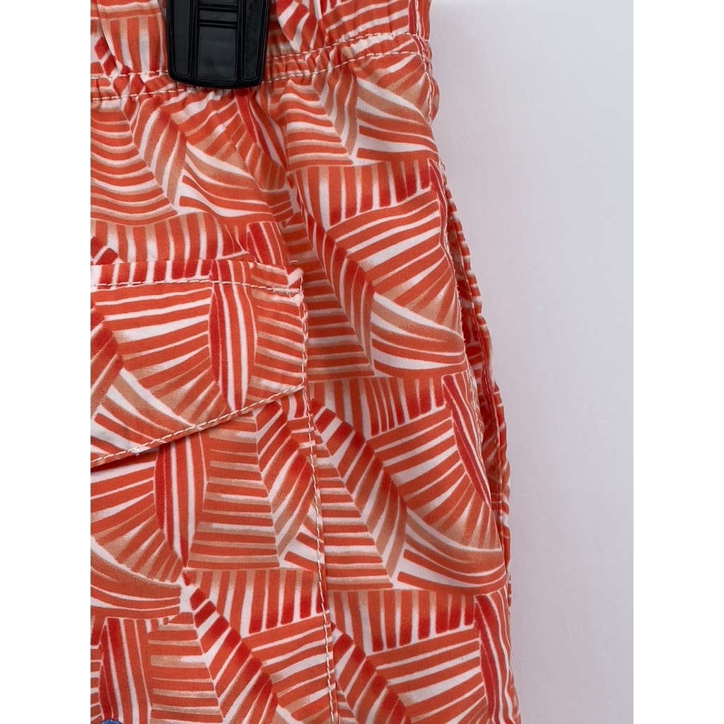 TOMMY BAHAMA RELAX Men's Orange Printed Drawstring Swim Shorts SZ M