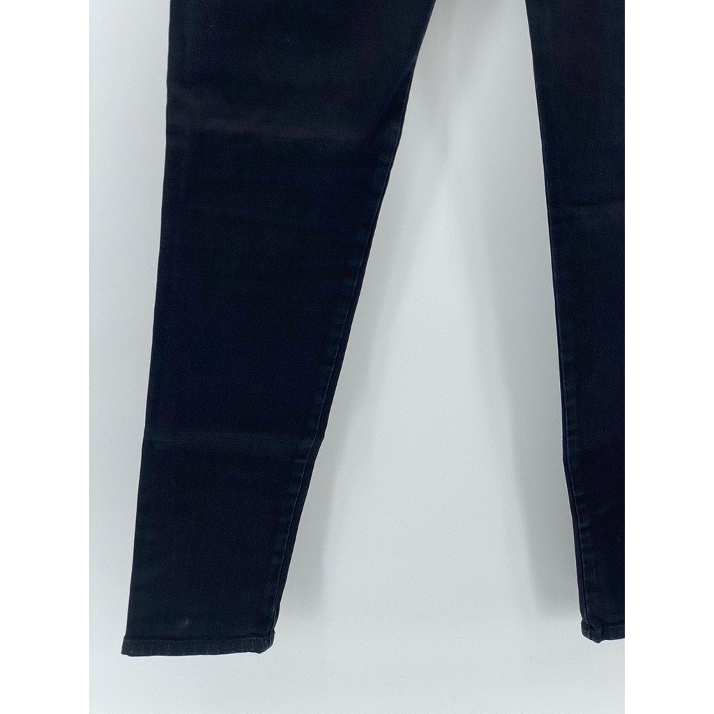 JAMES JEANS Women's Black Solid James Twiggy Regular-Fit Denim Jeans SZ 28