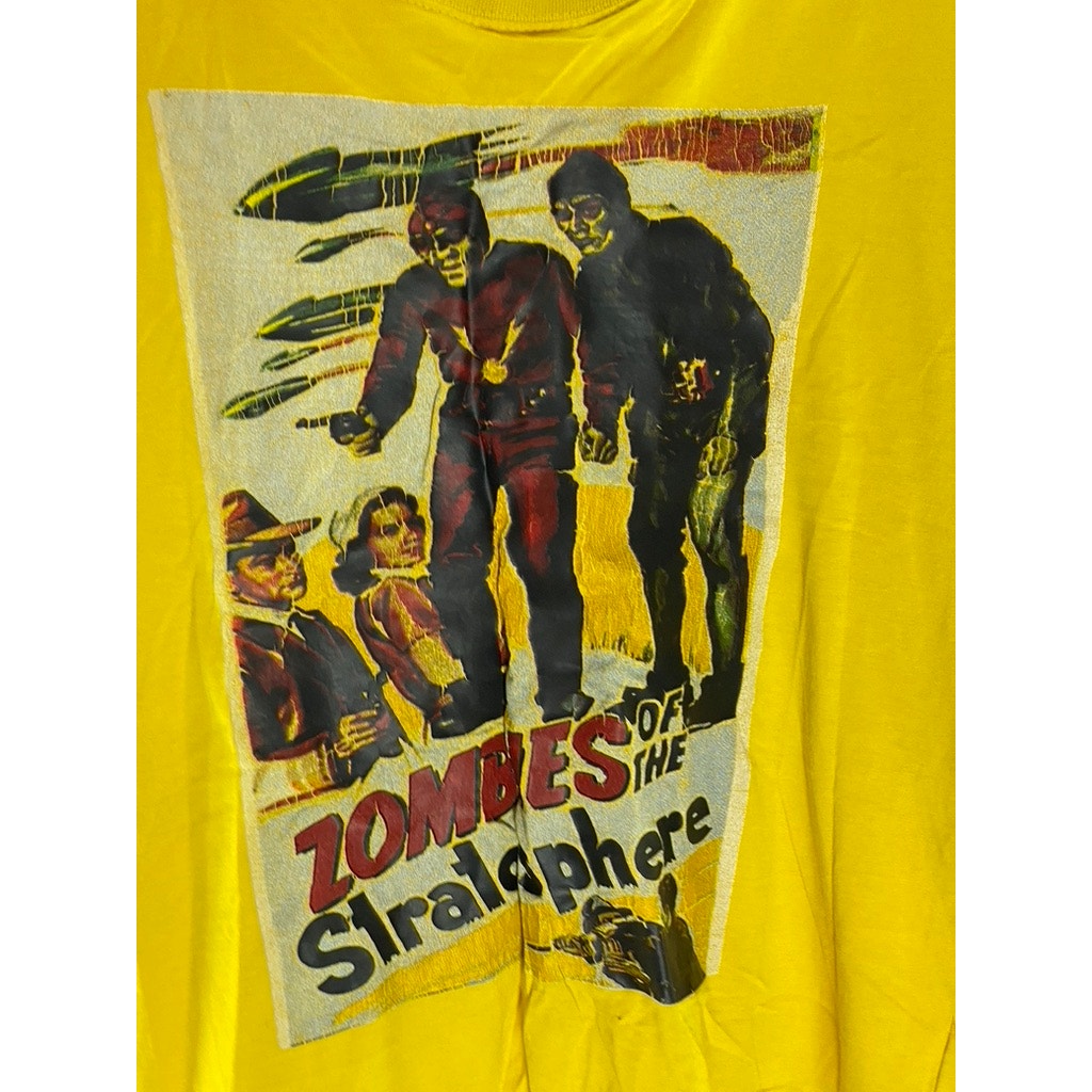 JOHN PLAYERS Men's Vintage Yellow Zombies Of Stratosphere Crewneck T-Shirt SZ L