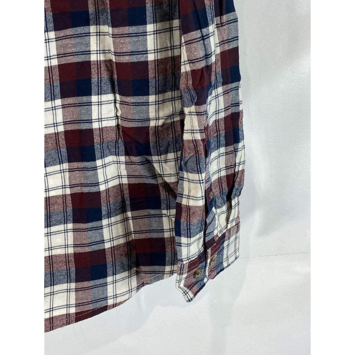 GOODFELLOW & CO Men's Cottage Red Plaid Standard-Fit Button-Up Shirt SZ L